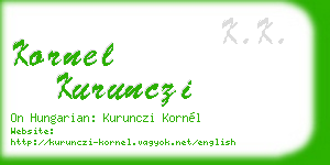 kornel kurunczi business card