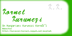 kornel kurunczi business card